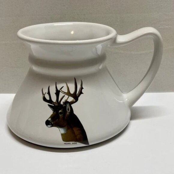 Anglers Expression Gripper Travel Mug Elk Deer Moose Artist Michael Sieve EUC - Picture 1 of 10